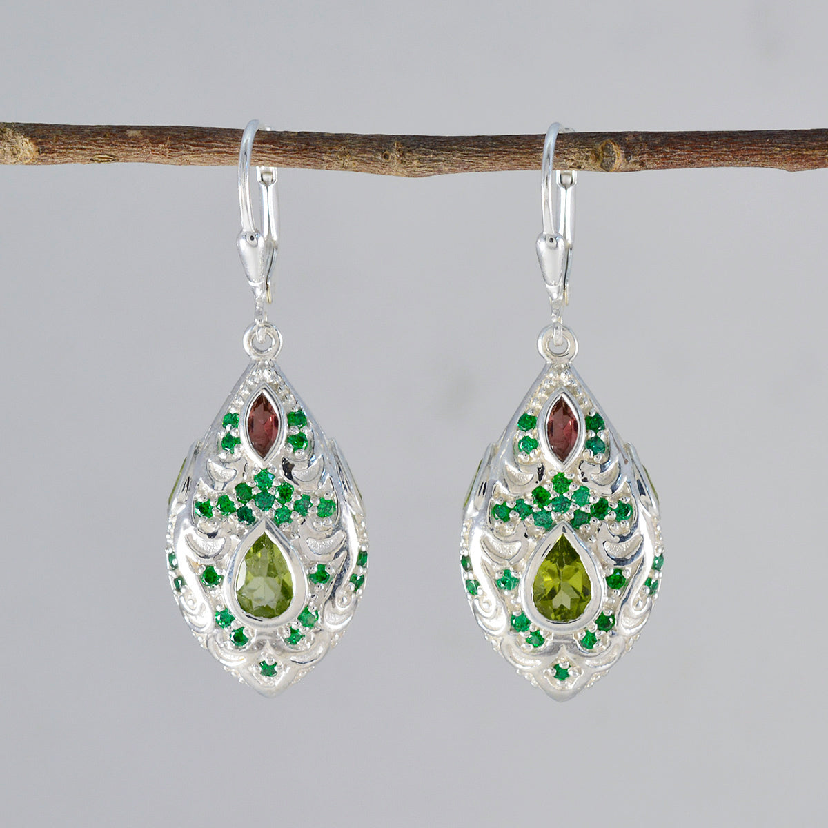 Tourmaline-Egyptian-Evelyn-multiple-Dangle-multicolor-925-Silver-Earring