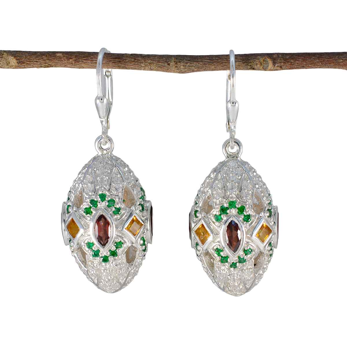 Multi-Korean-Yuna-multiple-Dangle-multicolor-925-Sterling-Silver-Earring