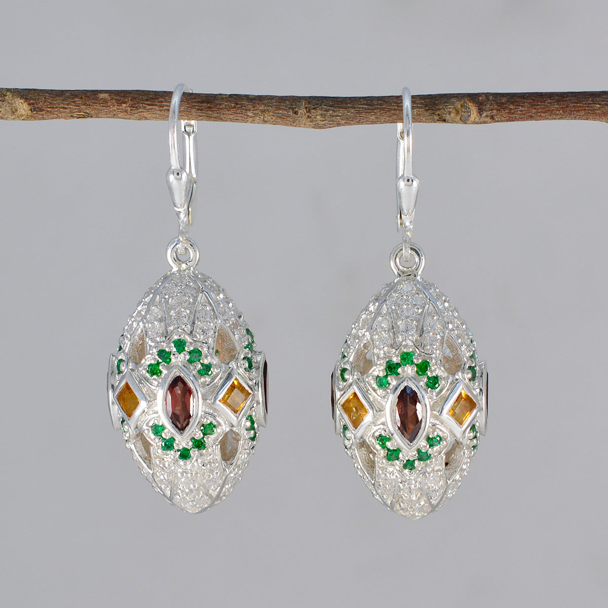 Multi-Korean-Yuna-Multiple-Dangle-Multicolor-925-Sterling-Silber-Ohrring