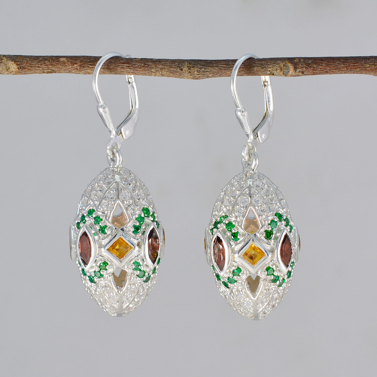 Multi-Korean-Yuna-multiple-Dangle-multicolor-925-Sterling-Silver-Earring