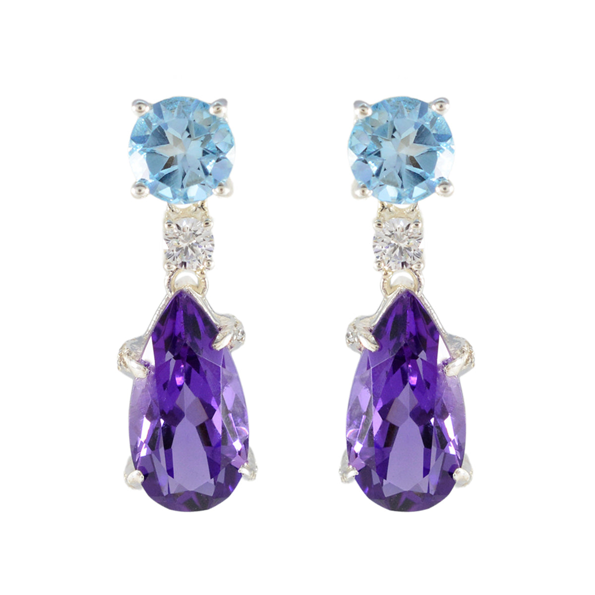 Multi-Indian-Dewi-multiple-Stud-multicolor-925-Silver-Earring Hoofdafbeelding