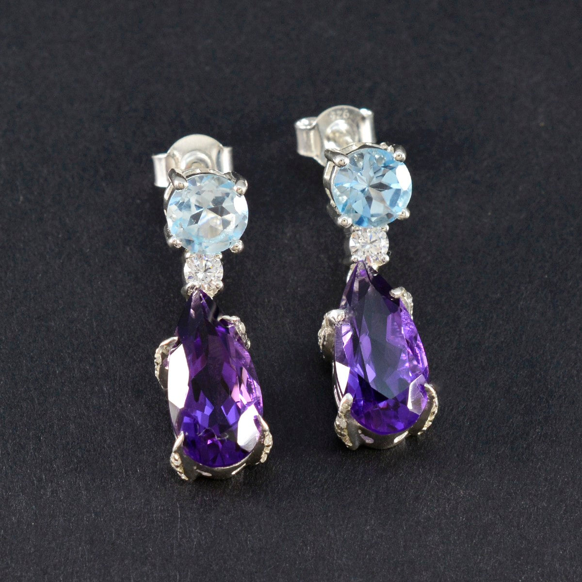 Multi-Indian-Dewi-multiple-Stud-multicolor-925-Silver-Earring