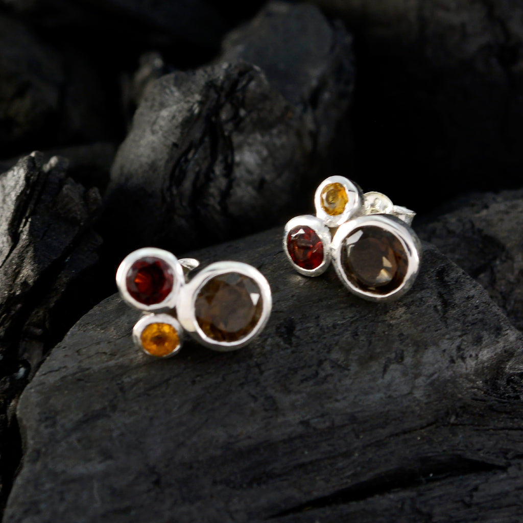 Multi-Mexican-Isabella-multiple-Stud-multicolor-Sterling-Silver-Earring