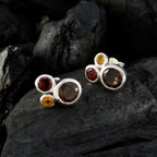 Multi-Mexican-Isabella-multiple-Stud-multicolor-Sterling-Silver-Earring