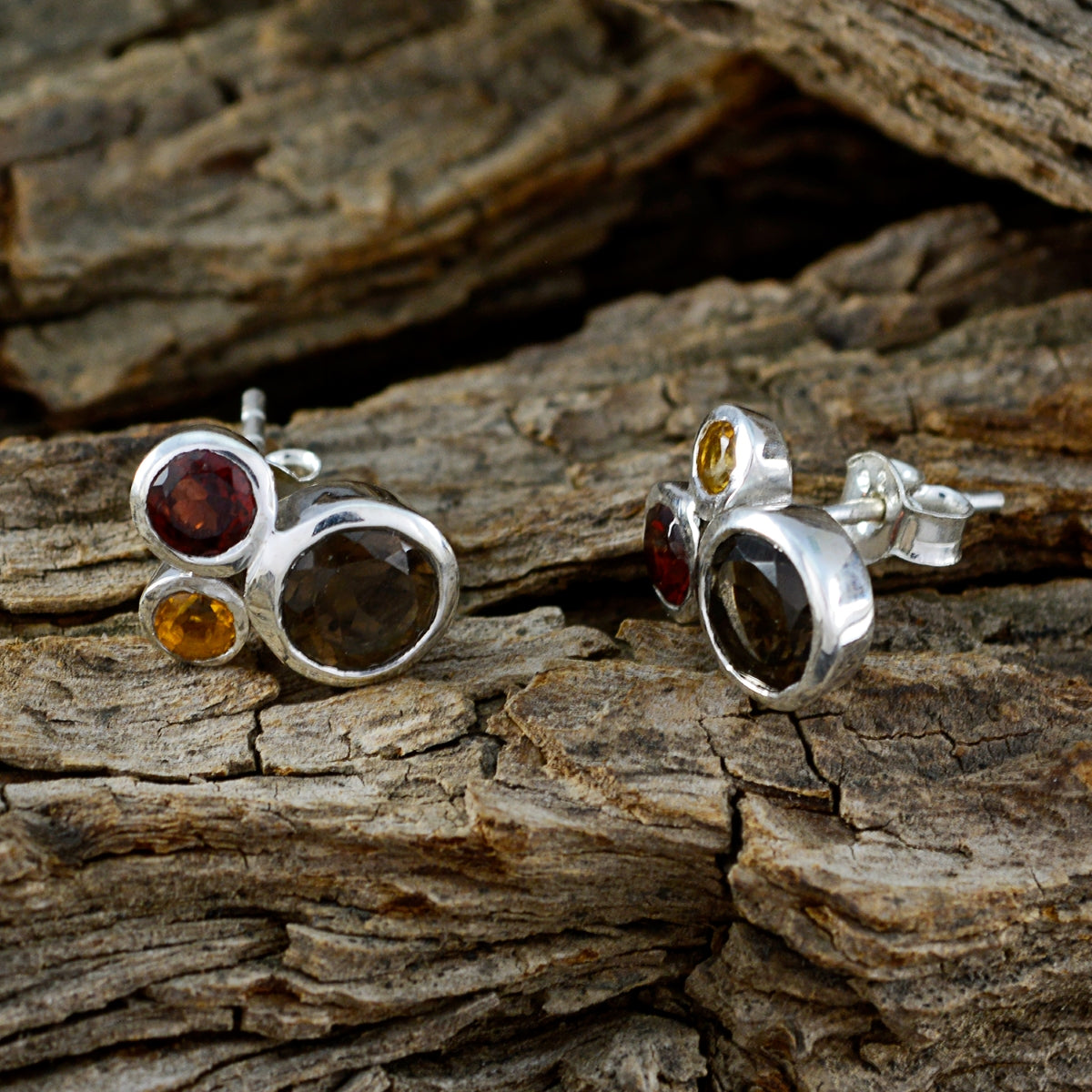 Multi-Mexican-Isabella-multiple-Stud-multicolor-Sterling-Silver-Earring