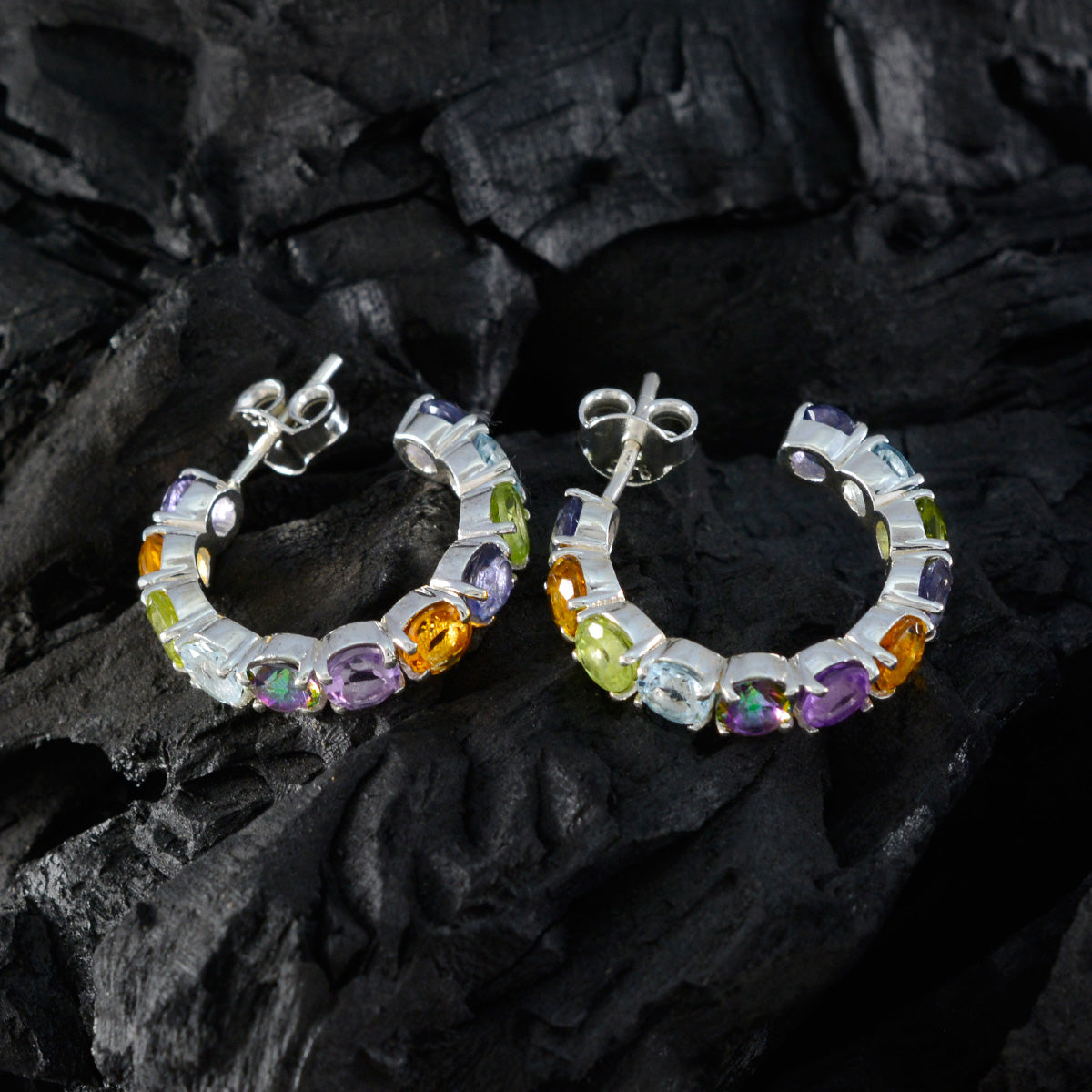 Multi American Joaquina multiple Stud multicolor Sterling Silver Earring Второстепенное изображение товара