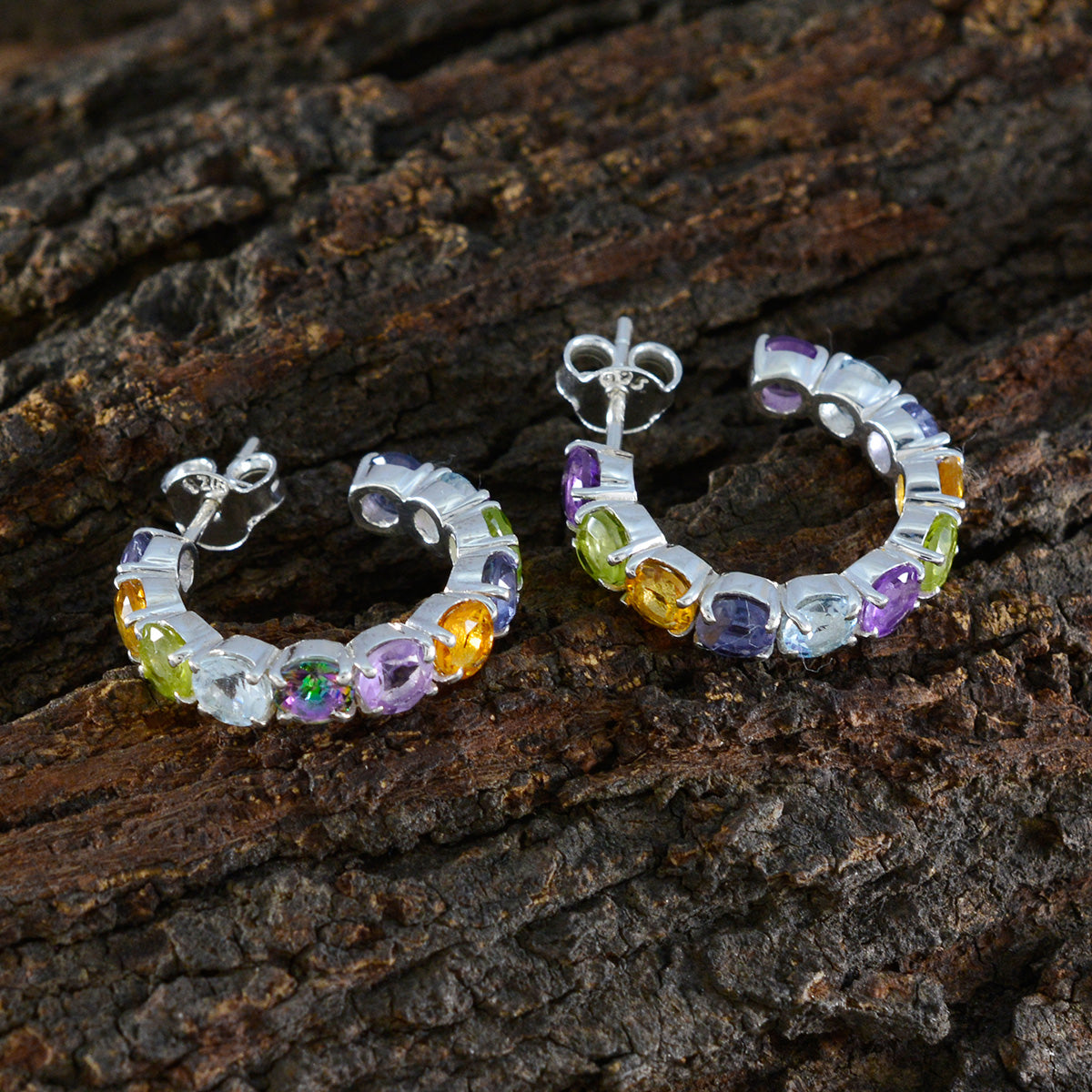 Multi-American-Joaquina-multiple-Stud-multicolor-Sterling-Silver-Earring