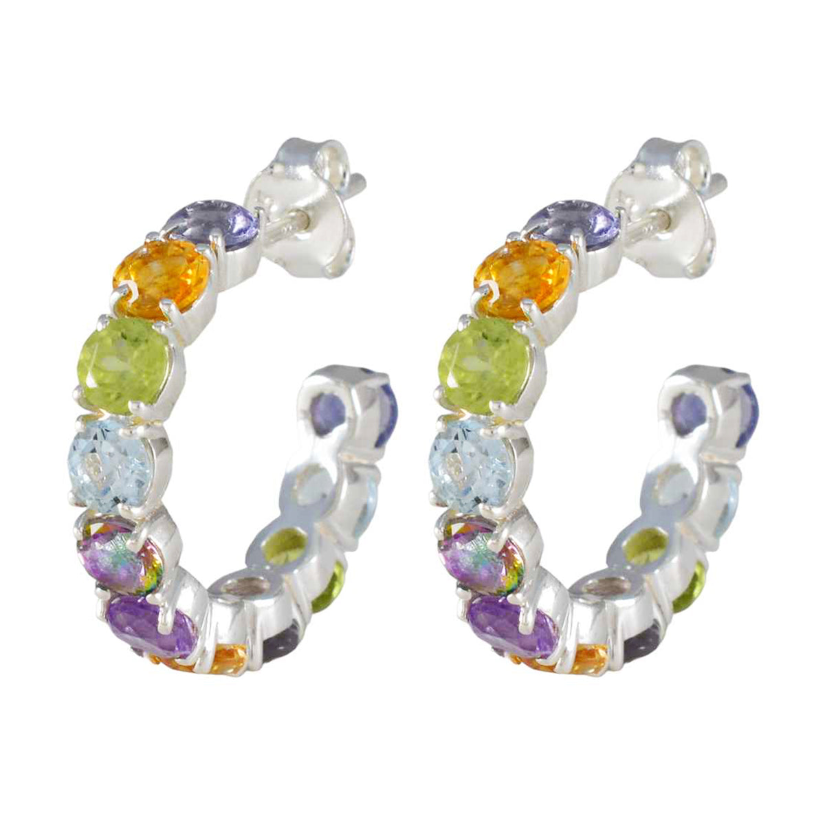 Multi-American-Joaquina-multiple-Stud-multicolor-Sterling-Silver-Earring Главное изображение товара