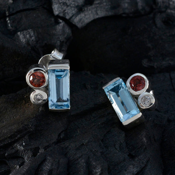 Multi-Spanish-María-Trilogy-Stud-multicolor-925-Silver-Earring