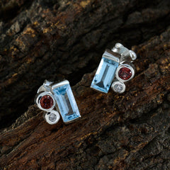 Multi-Spanish-María-Trilogy-Stud-multicolor-925-Silver-Earring