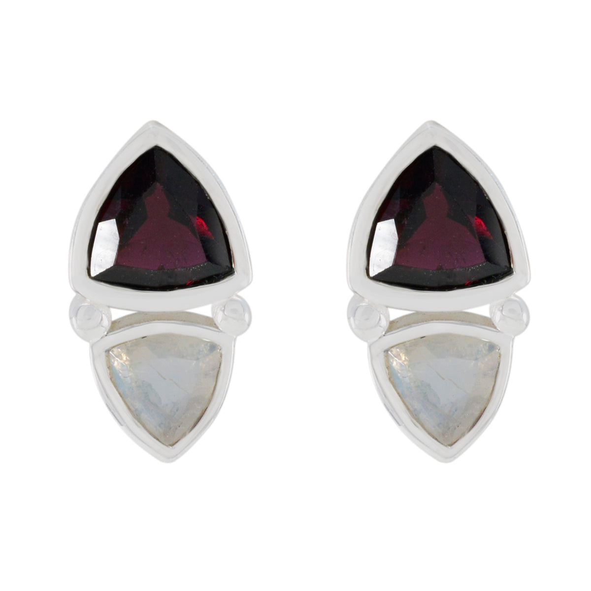 Multi-Italian-Rosa-Toi-et-Moi-Stud-multicolor-925-Sterling-Silver-Earring
