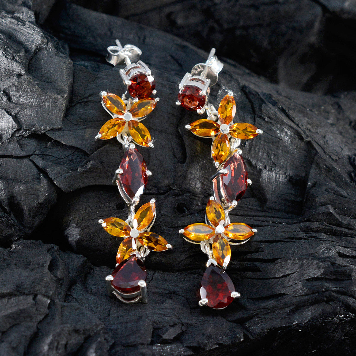 Multi-Middle-Eastern-Camila-multiple-Stud-multicolor-Sterling-Silver-Earring