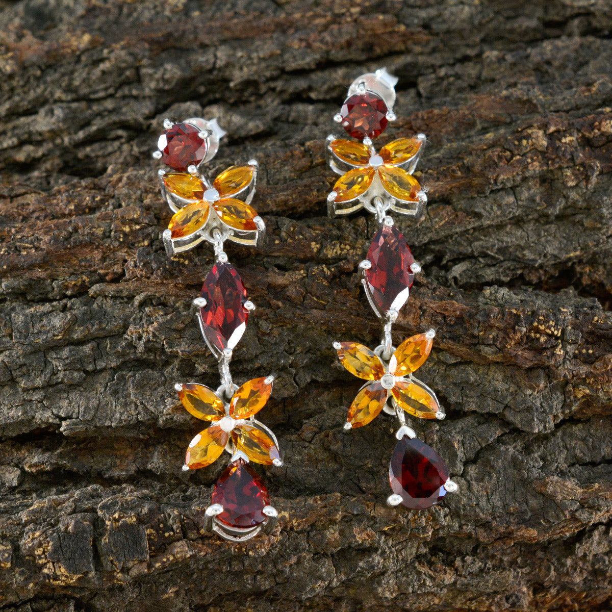 Multi-Middle-Eastern-Camila-multiple-Stud-multicolor-Sterling-Silver-Earring