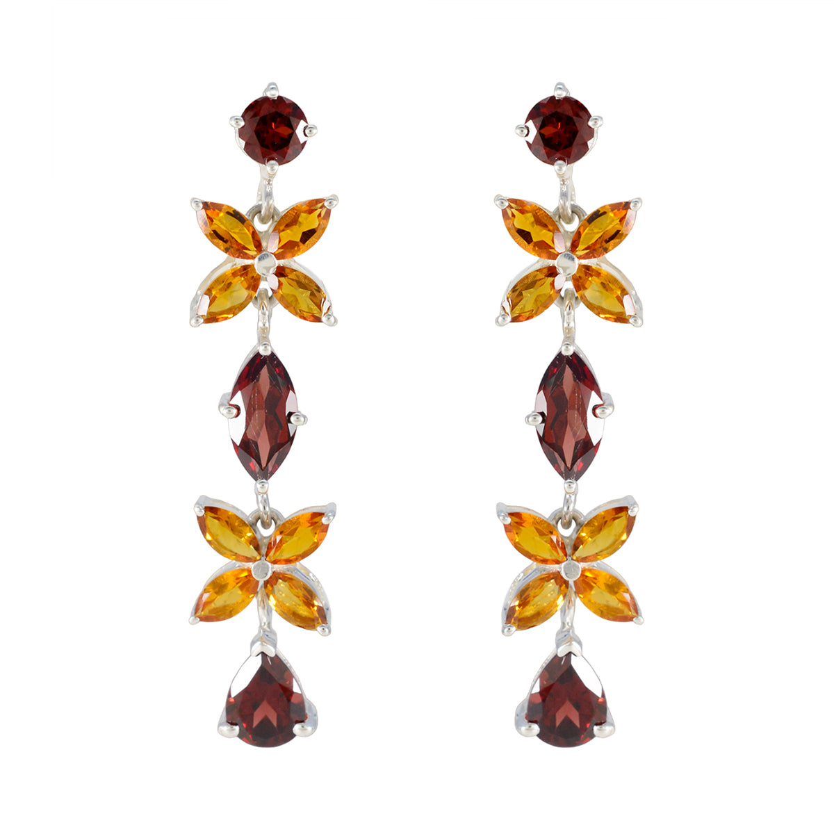 Multi-Middle-Eastern-Camila-multiple-Stud-multicolor-Sterling-Silver-Earring