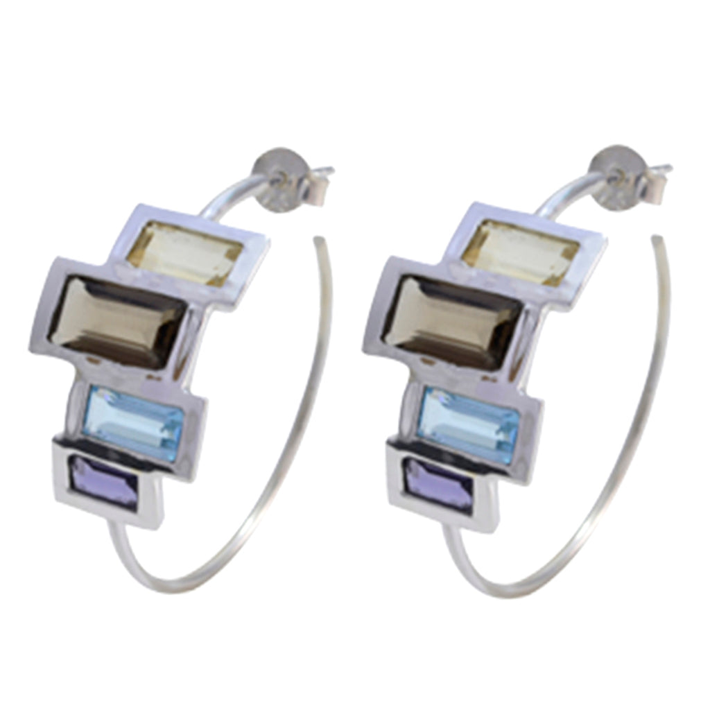 Multi-African-Bruna-multiple-Stud-multicolor-925-Silver-Earring