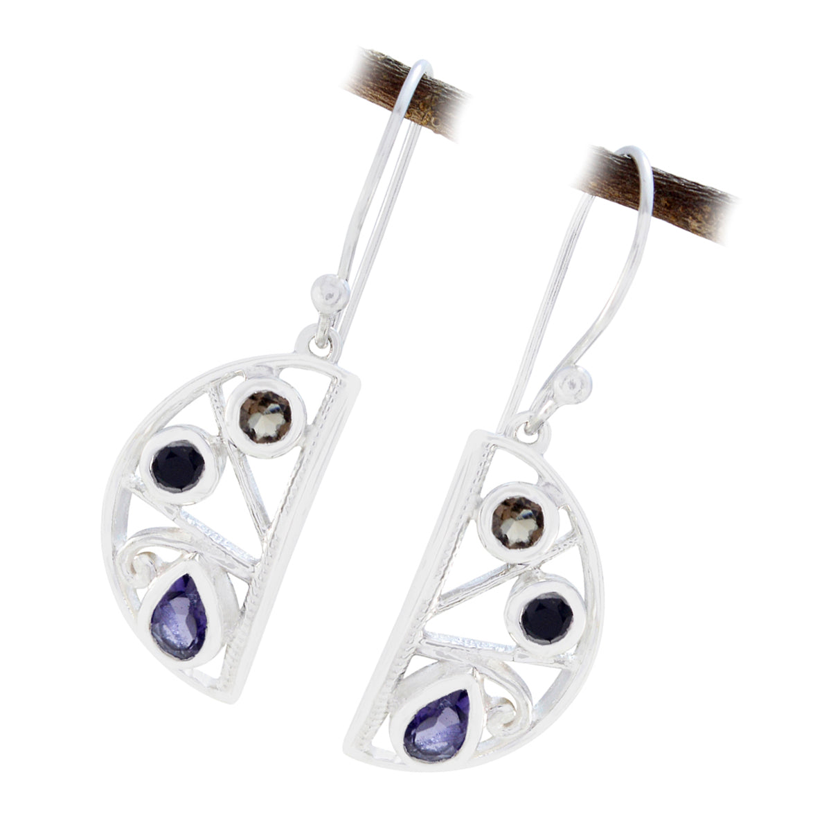 Multi-Korean-Lea-multiple-Dangle-multicolor-925-Sterling-Silver-Earring