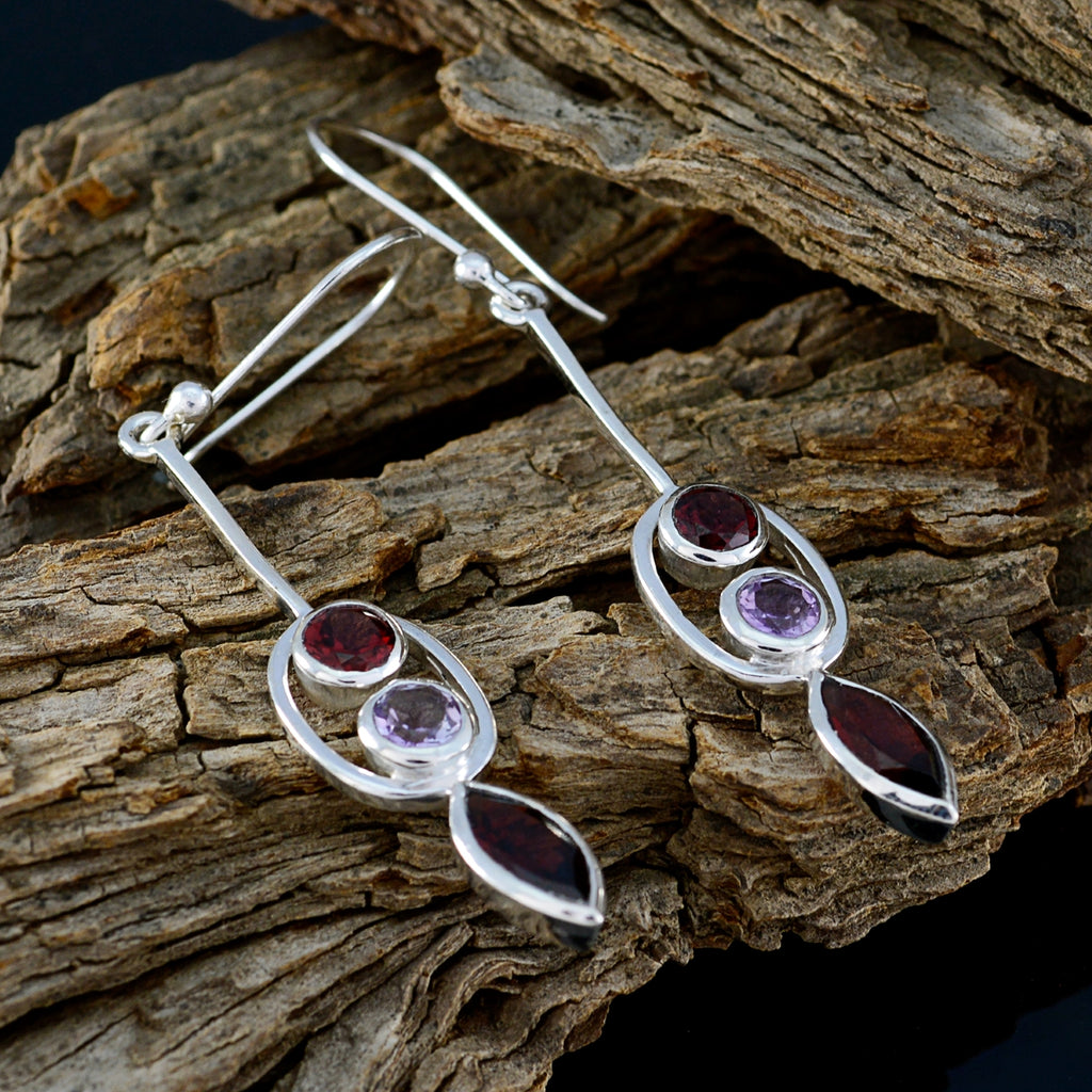 Multi-Turkish-Lili-multiple-Dangle-multicolor-Silver-Earring