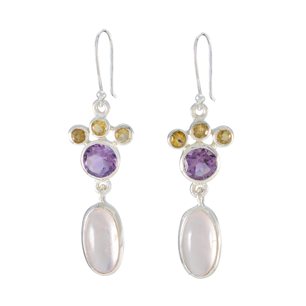 Multi-Middle-Eastern-Lucia-multiple-Dangle-multicolor-925-Silver-Earring