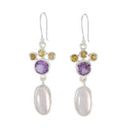 Multi-Middle-Eastern-Lucia-multiple-Dangle-multicolor-925-Silver-Earring