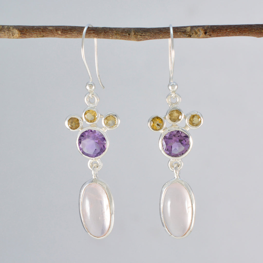 Multi-Middle-Eastern-Lucia-multiple-Dangle-multicolor-925-Silver-Earring