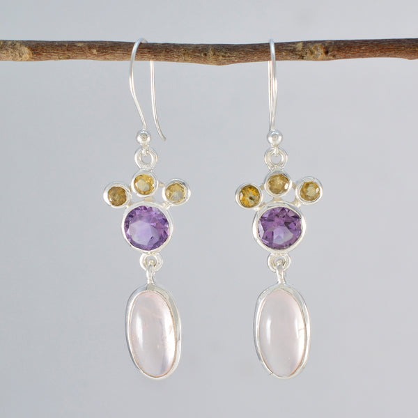 Multi-Middle-Eastern-Lucia-multiple-Dangle-multicolor-925-Silver-Earring