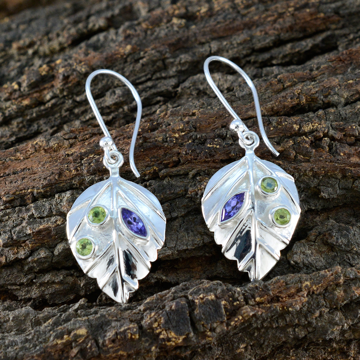 Multi-French-Kennedy-multiple-Dangle-multicolor-925-Sterling-Silver-Earring