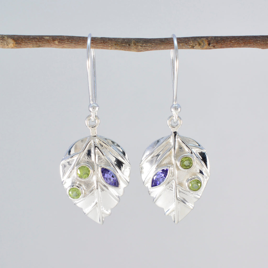 Multi-French-Kennedy-multiple-Dangle-multicolor-925-Sterling-Silver-Earring