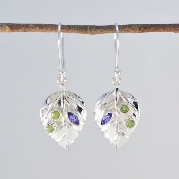 Multi-French-Kennedy-multiple-Dangle-multicolor-925-Sterling-Silver-Earring