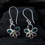 Multi-Australian-Luna-multiple-Dangle-multicolor-Silver-Earring