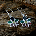 Multi-Australian-Luna-multiple-Dangle-multicolor-Silver-Earring