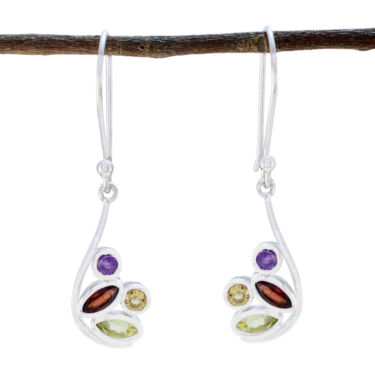Multi-Turkish-Valentina-quarter-Dangle-multicolor-925-Silver-Earring