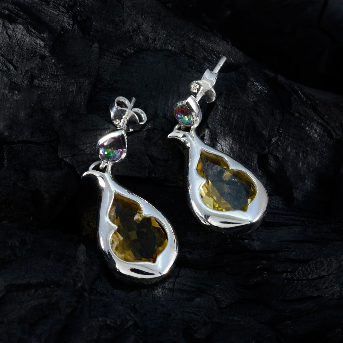 Multifärgat italienskt Evelyn Toi et Moi örhänge i 925 sterlingsilver Sekundär produktbild