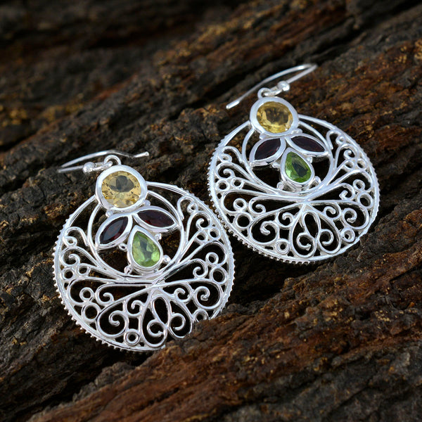 Multi-Australian-Julia-quarter-Dangle-multicolor-925-Sterling-Silver-Earring