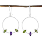 Multi-Turkish-Luna-Trilogy-Dangle-multicolor-Sterling-Silver-Earring