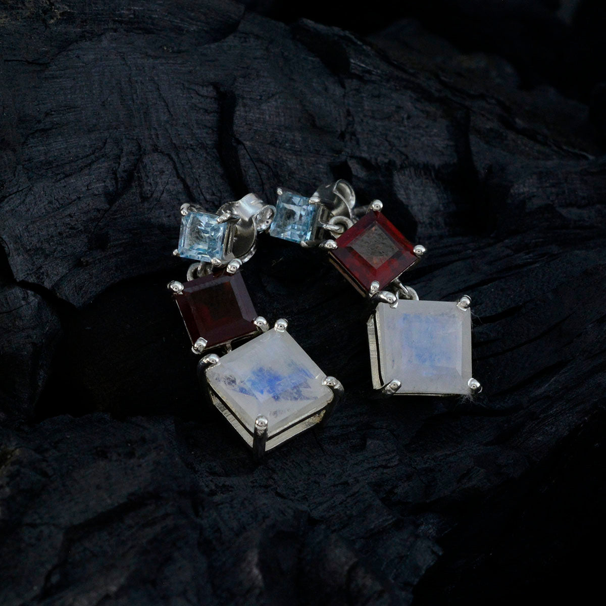 Multi American Mei Trilogy Stud multicolor Sterling Silver Earring Второстепенное изображение товара