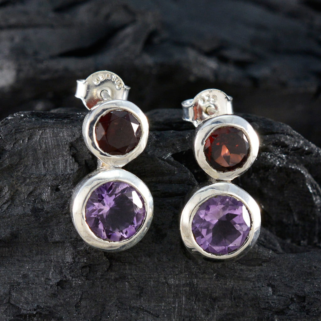 Multi-Latin-American-Renata-Toi-et-Moi-Stud-multicolor-Silver-Earring