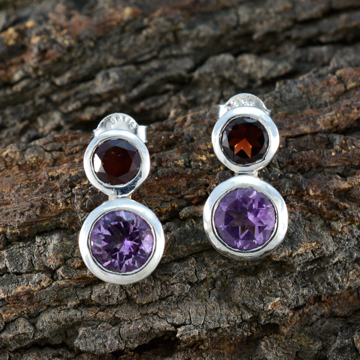 Multi-Latin-American-Renata-Toi-et-Moi-Stud-multicolor-Silver-Earring