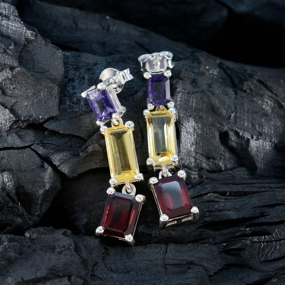 Multi-Australian-Mia-multiple-Stud-multicolor-92.5-Silver-Earring