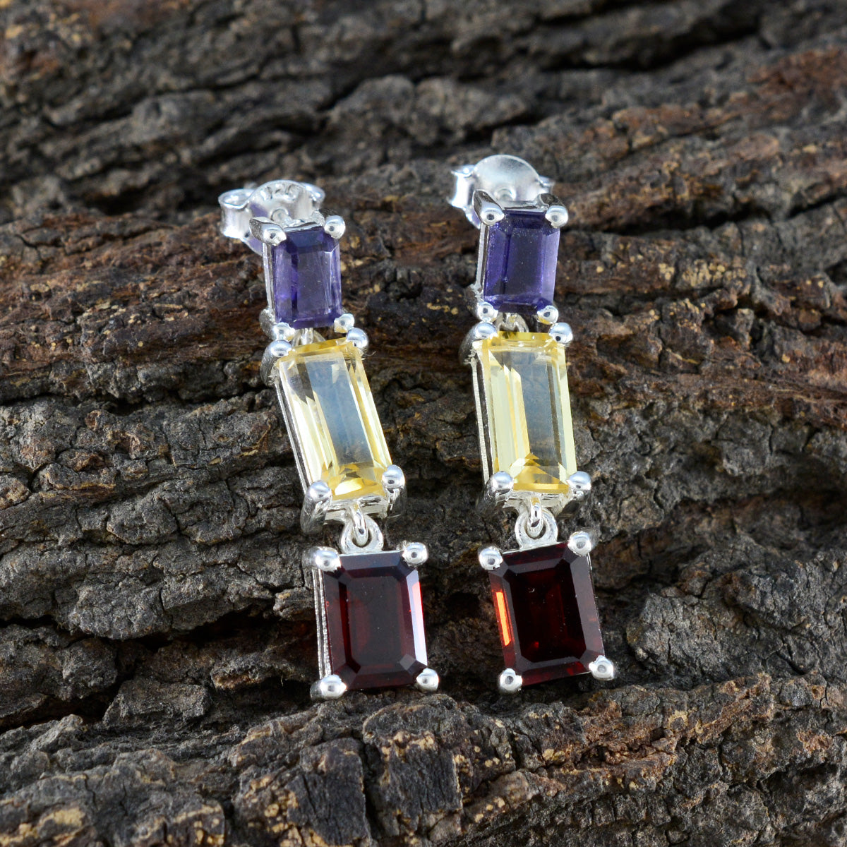 Multi-Australian-Mia-multiple-Stud-multicolor-92.5-Silver-Earring