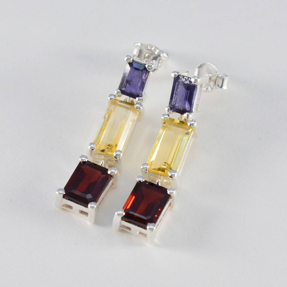 Orecchini a bottone multicolore Multi Australian Mia in argento 92,5 Immagine secondaria del prodotto