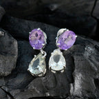 Multi-American-Rileya-multiple-Stud-multicolor-Silver-Earring