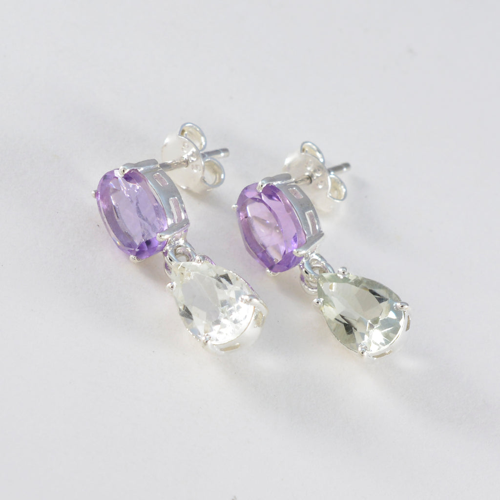 Multi-American-Rileya-multiple-Stud-multicolor-Silver-Earring