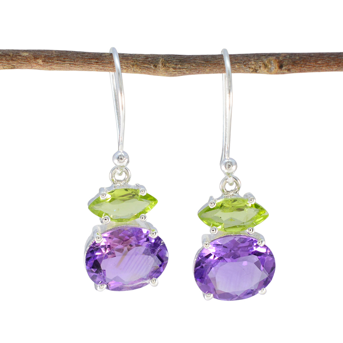 Multi-Latin-American-Hua-multiple-Dangle-multicolor-925-Sterling-Silver-Earring メイン画像