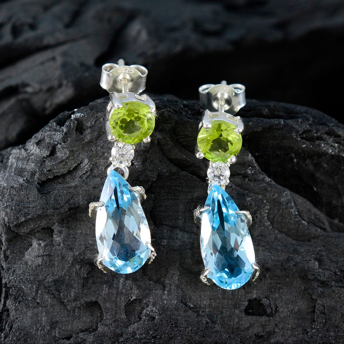 Multi-American-Amanda-multiple-Stud-multicolor-92.5-Silver-Earring