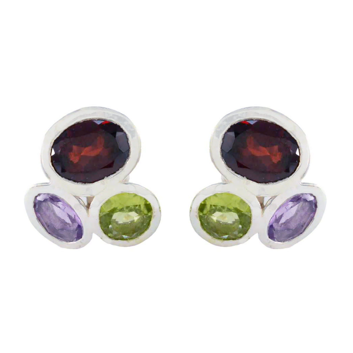 Multi-Egyptian-Hannah-multiple-Stud-multicolor-Silver-Earring