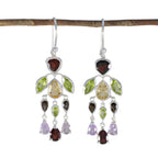 Multi-Japanese-Yuna-multiple-Dangle-multicolor-925-Sterling-Silver-Earring