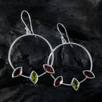 Multi-African-Nova-Trilogy-Dangle-multicolor-Silver-Earring