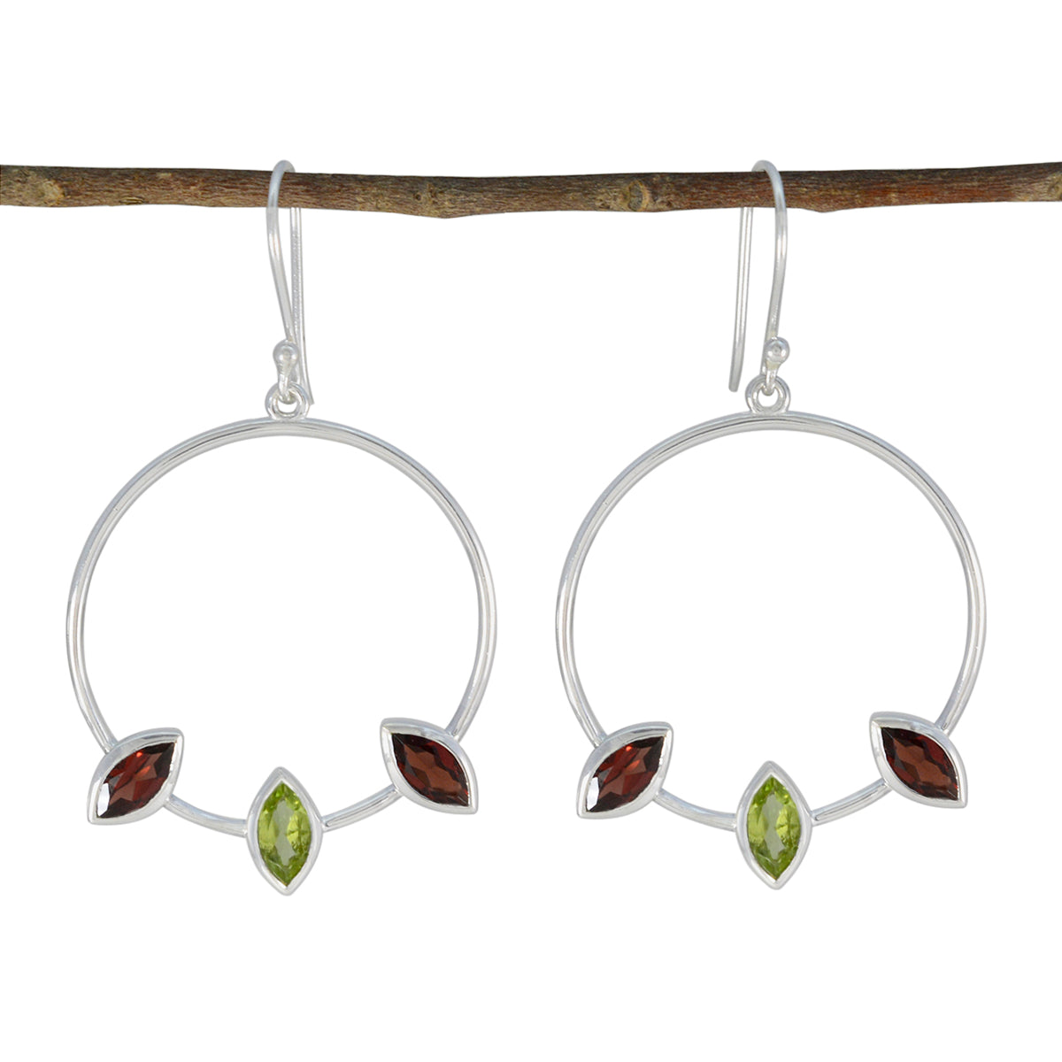 Multi-African-Nova-Trilogy-Dangle-multicolor-Silver-Earring Huvudsaklig produktbild