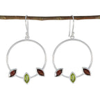Multi-African-Nova-Trilogy-Dangle-multicolor-Silver-Earring