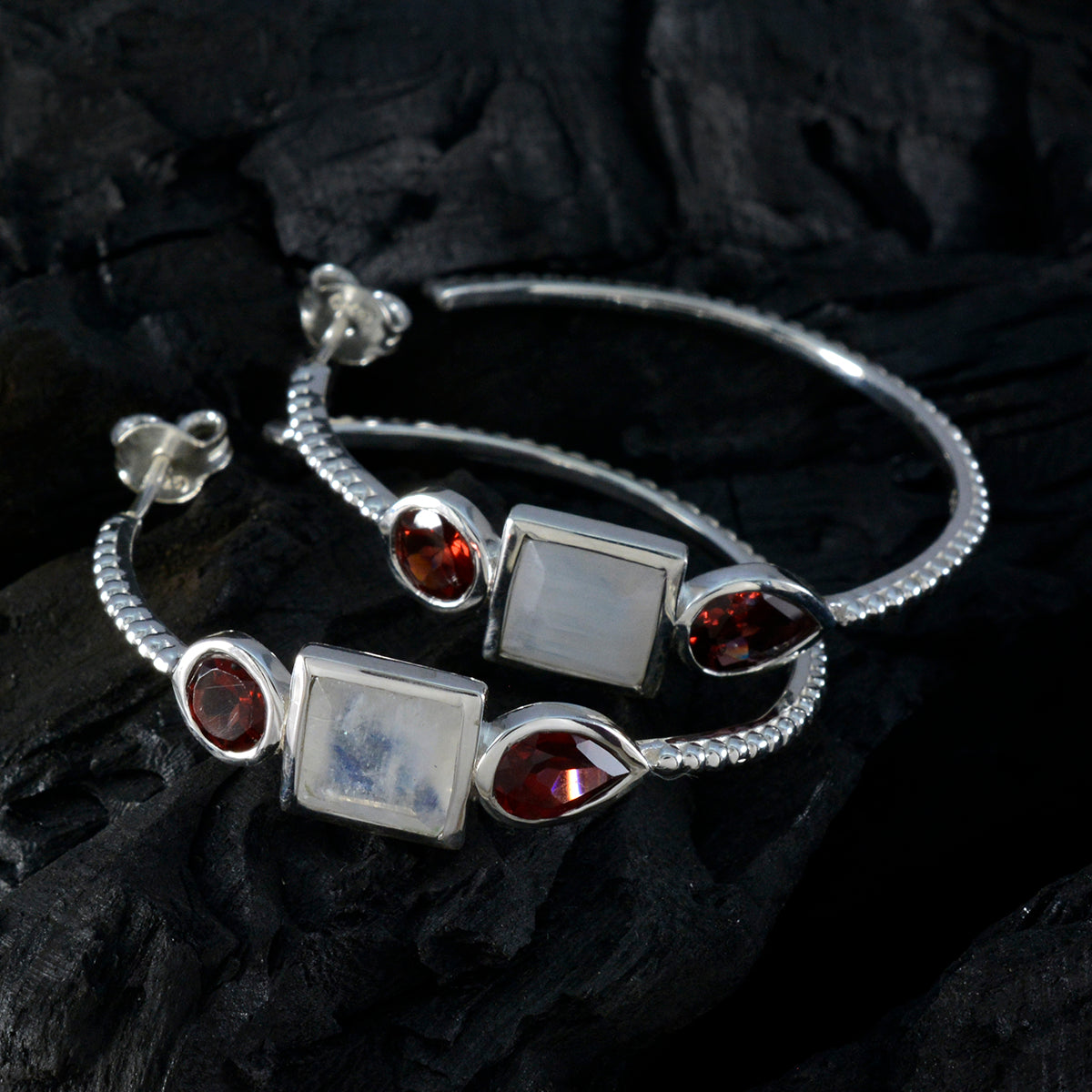 Multi American Aiko Trilogy Stud multicolor Silver Earring Второстепенное изображение товара